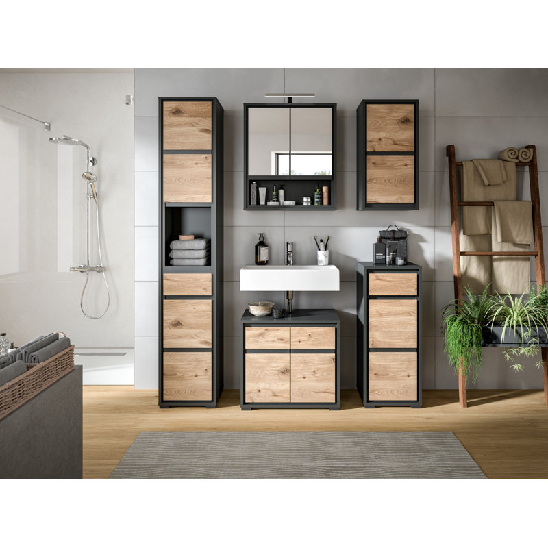 Pavi Bathroom Suite, Anthracite Replica