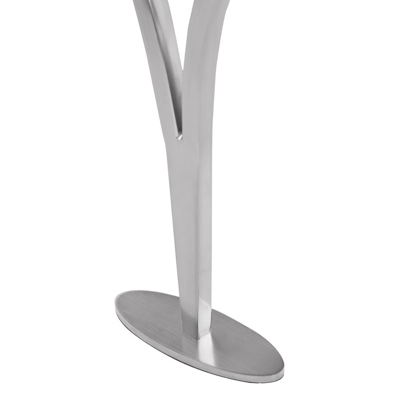 Chaises Boucle Counterheight avec structure en chrome mat, Siège gris riche / cadre argenté
