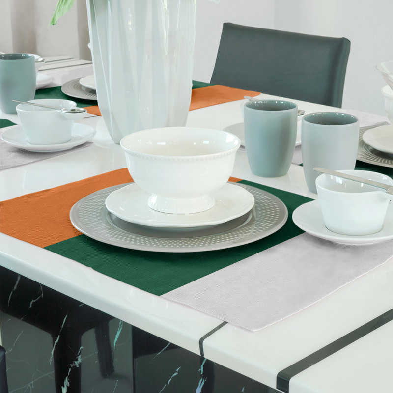 Récapitulatif de 18 po Miami, Orange / Vert, Sergé de coton