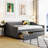 Full Size Upholstered Daybed With Two Drawers, Gray, Solid Build Base Frame Support-1153281588