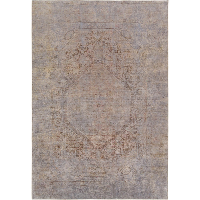 Canvello Vintage Overdyed Grey Area Rug - 6'4" X 9'5"