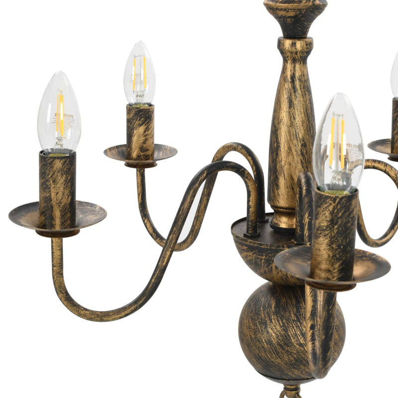 Cheesman 5 - Light Candle Style Chandelier, Black