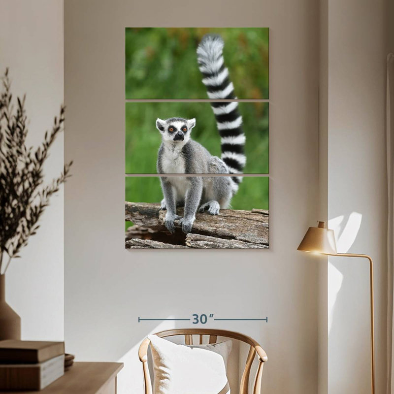 Brampt Ring Tailed Lemur On A Log, 65" H x 42" W