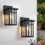 Applique murale extérieure noire mate avec une lumière de 26 cm (10,25 po) avec verre transparent-438861561