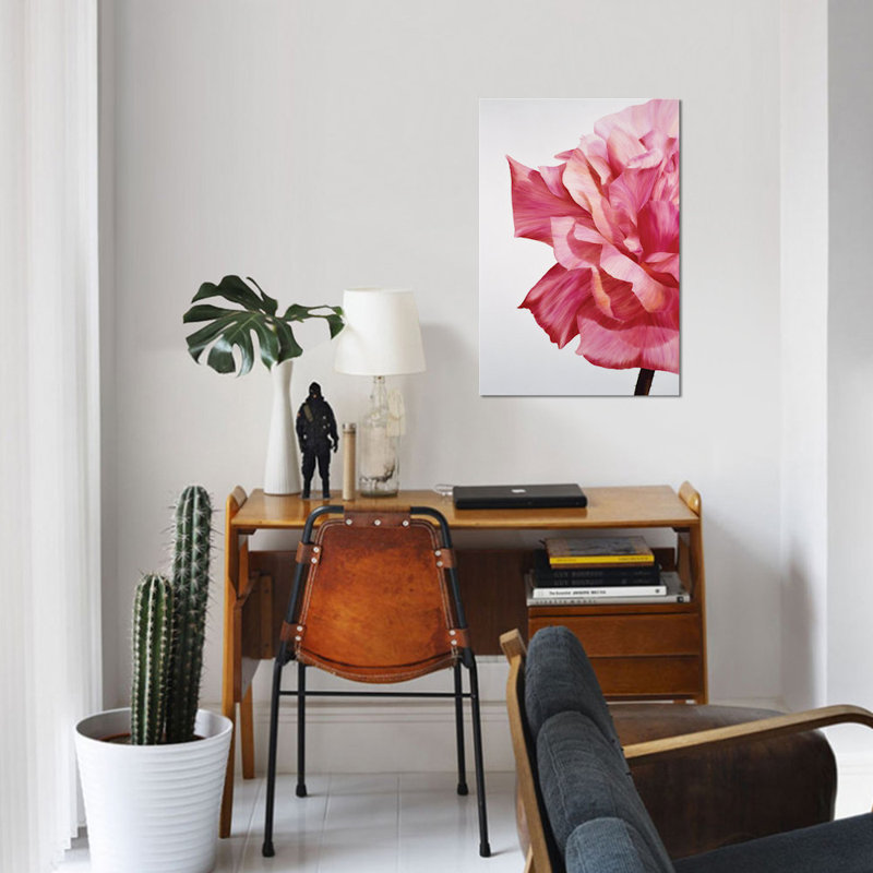 « rose double i », impression sur toile, H 12 po x l 8 po x P 0,75 po, Toile tendue, Pas de tapis