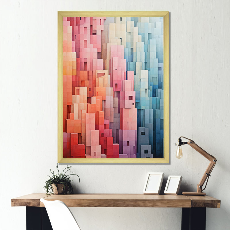 Décoration murale pastel Minimalisme I - Minimalisme, Cadre doré simple, H 40 po x l 30 po