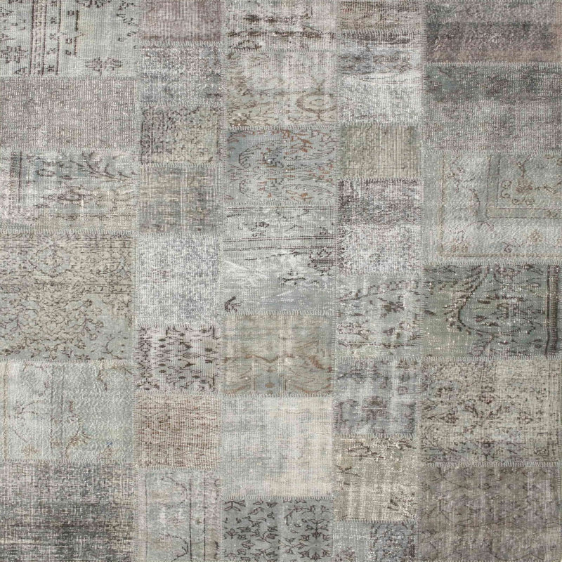 Tapis zone gris clair contemporaine, Carré 4 pi
