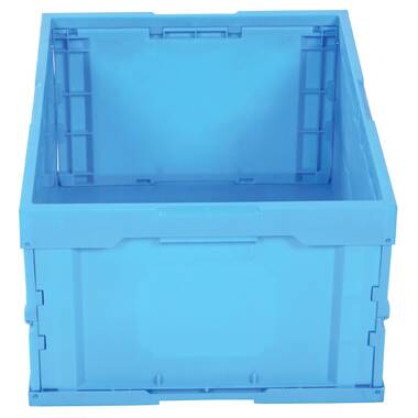 Mount-It! 68.68 Qt. Plastic Hinged Lid Storage Bin (Clear/Blue) 3-Pack
