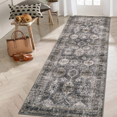 Tapis lavable rétro pour couloir, salle à manger et salon