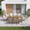Ensemble repas d'extérieur 9 pièces SeeHill, meubles de patio en aluminium avec 8 fauteuils rembourrés et table de salle à manger 84,6 po, sièges d'extérieur résistants aux intempéries pour patio, cour, terrasse, brun