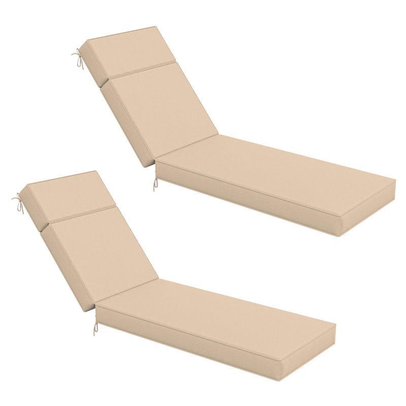 Wynee Outdoor 4'' Chaise Lounge Cushion, Sand, 20.8" W x 71.75" D