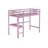 Twin High Loft Bed, Kids Solid Wood Modern Loft Bed Frame With Built-in Desk And Ladder For Girls Boys, Noise-free, Non-toxic Finishes, Space-saving, No Box Spring Needed, Pink-218126572