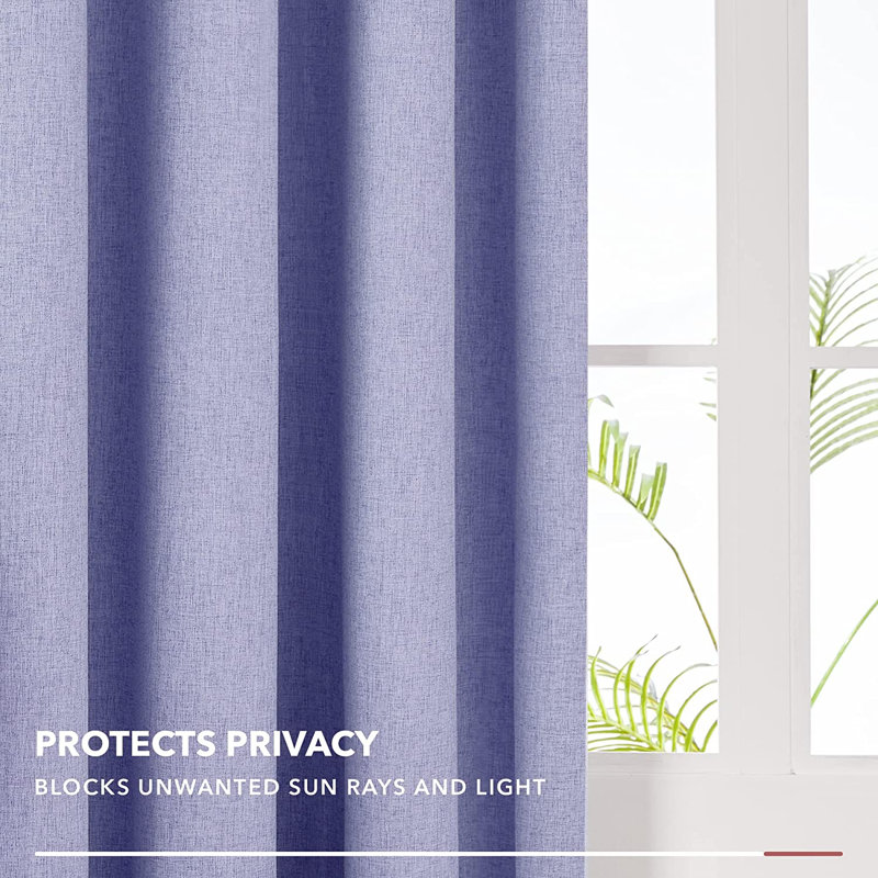 Alhamdi Blackout Curtain Pair, 117cm Width x 183cm Drop, Light Purple