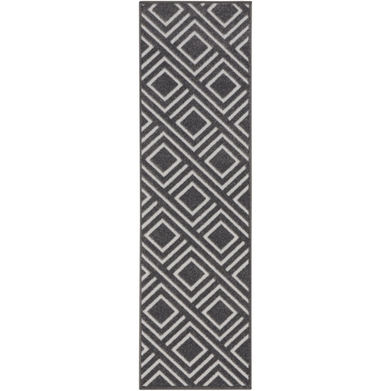 Ebern Designs Garp Grey Modern Indoor Rug, Runner 2' x 6'