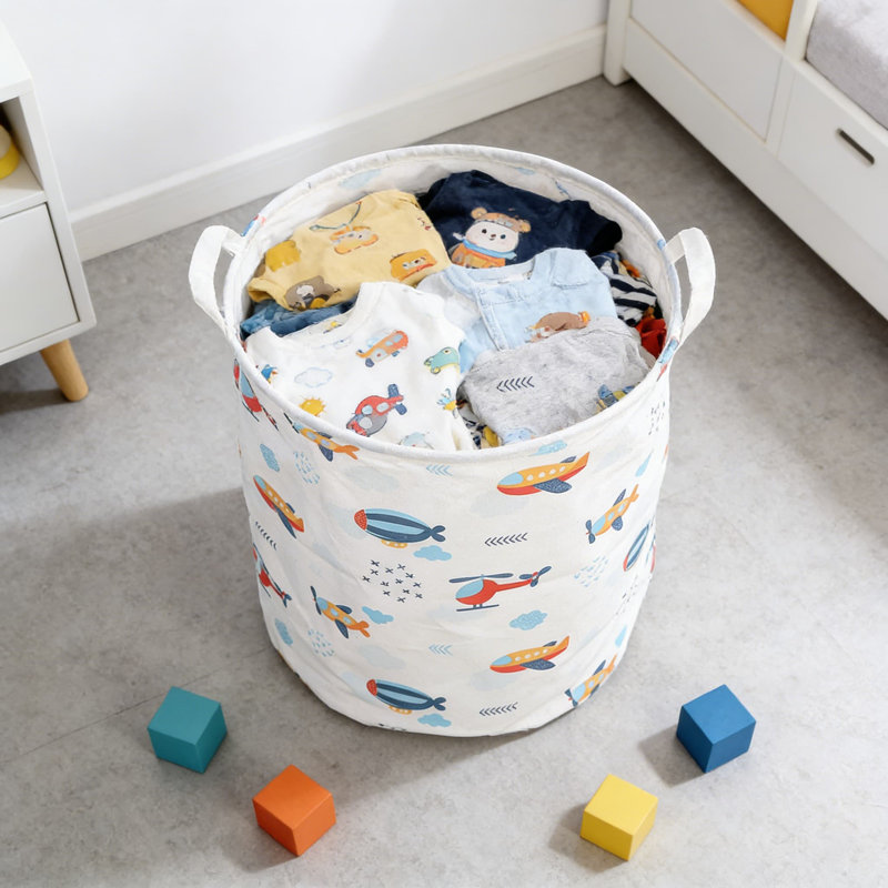 2Pcs,Kids Toy Storage Bag With Fun Cartoon Design - Large Capacity Foldable Laundry Hamper For Clothes, Toys, And Sports Equipment - Organization Solution For Bedrooms And Playrooms