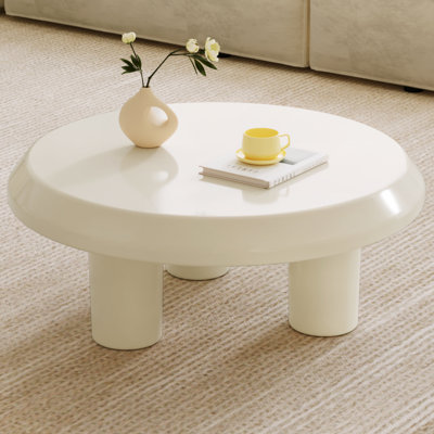 80CM Round Cream White Coffee Table