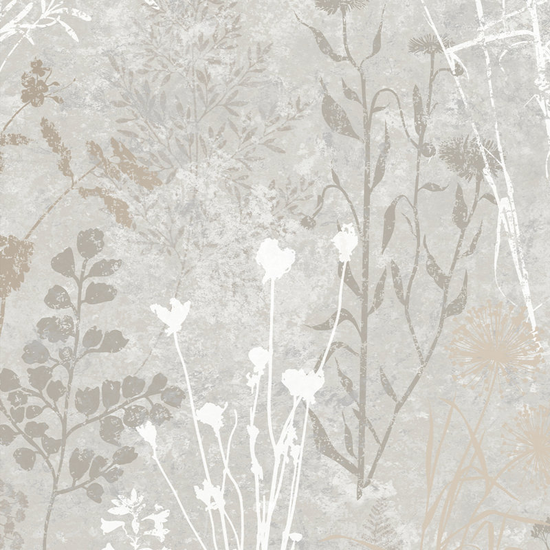Superfresco Easy Organics Floral Metallic Wallpaper, Beige/Grey
