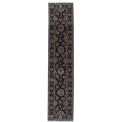 Hand-Knotted High-Quality Brown and Gray Runner