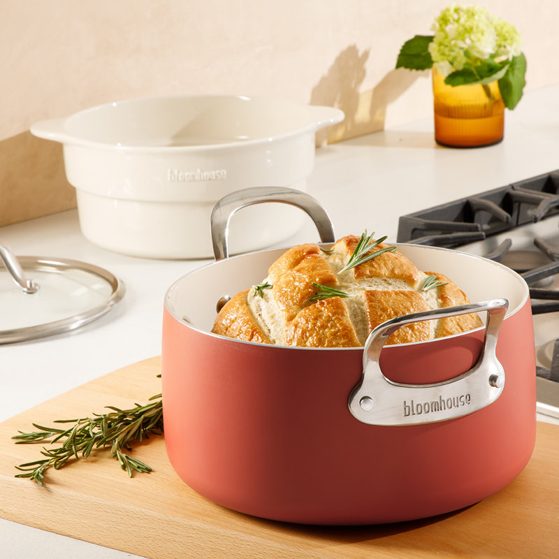 Terracotta Orange Non-Stick Aluminum 6-Quart Dutch Oven Set