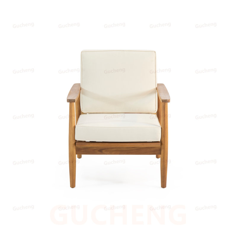 Mobilier de patio d'extérieur en acacia de 500 lb avec coussins épais Laurent