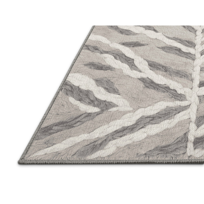 Tapis gris lavable à la machine, Carré 5 pi