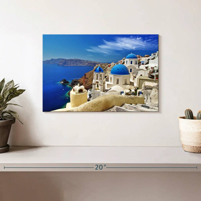 Ravi Santorini Cliffside Caldera, 8" H x 12" W