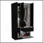 Armoire, un tiroir, tringle en métal, cinq tablettes, armoire à deux portes, noir / blanc