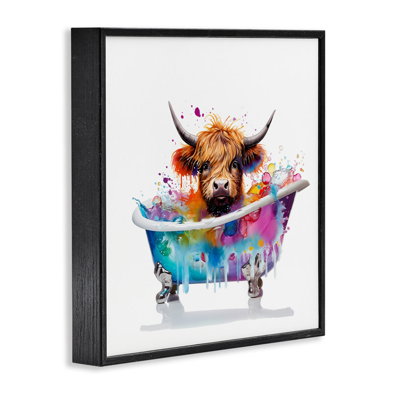 «Vivid Bath Time», giclée par Mary Cunningham, H 12 po x l 12 po, Giclée encadrée noir minuit
