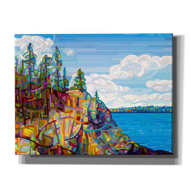 «Living on the Edge» par Mandy Budan, art mural sur toile, H 26 po x l 34 po x P 1,5 po