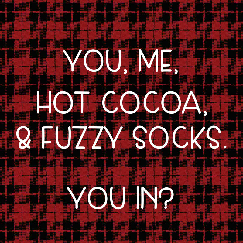 You, Me, Hot Cocoa - Wrapped Canvas Print, 51cm H x 51cm W x 3.8cm D