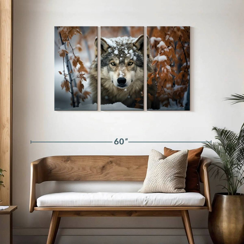 Brampt Gray Wolf In The Snow, 28" H x 45" W