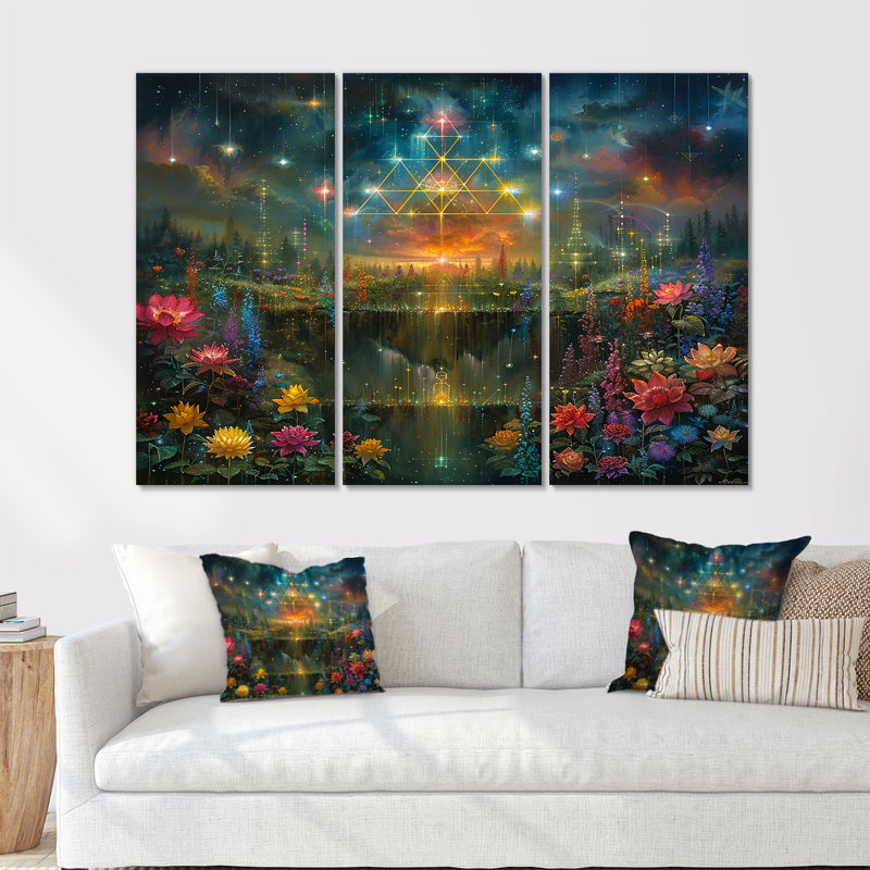Gloucester - ensemble d'art mural abstrait paysage, Toile tendue, H 32 po x l 48 po x P 1 po