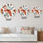 Formes géométriques avec feuilles de palmier tropicales - horloge murale moderne-60329470