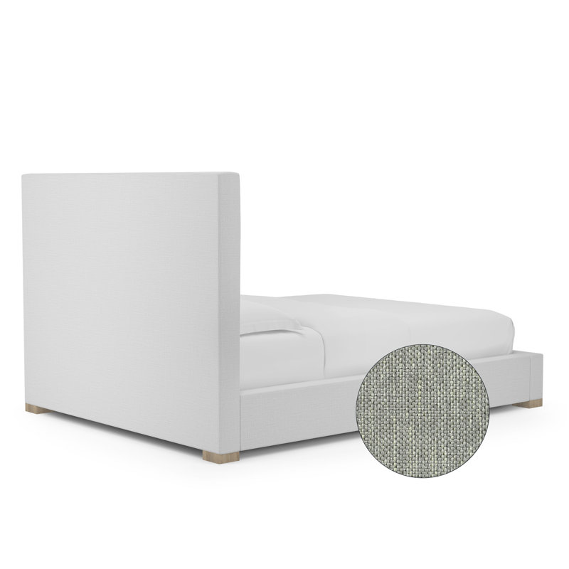 Sloan Upholstered Bed, California King, Pebble Weave Linen Haze, Natural