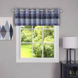 Woven Trends Adoxa Plaid Tailored Tier and Valance Window Curtain Set