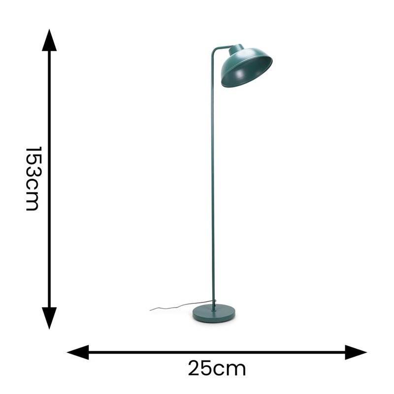 Ridglea 153cm Traditional Floor Lamp, Yes, Teal