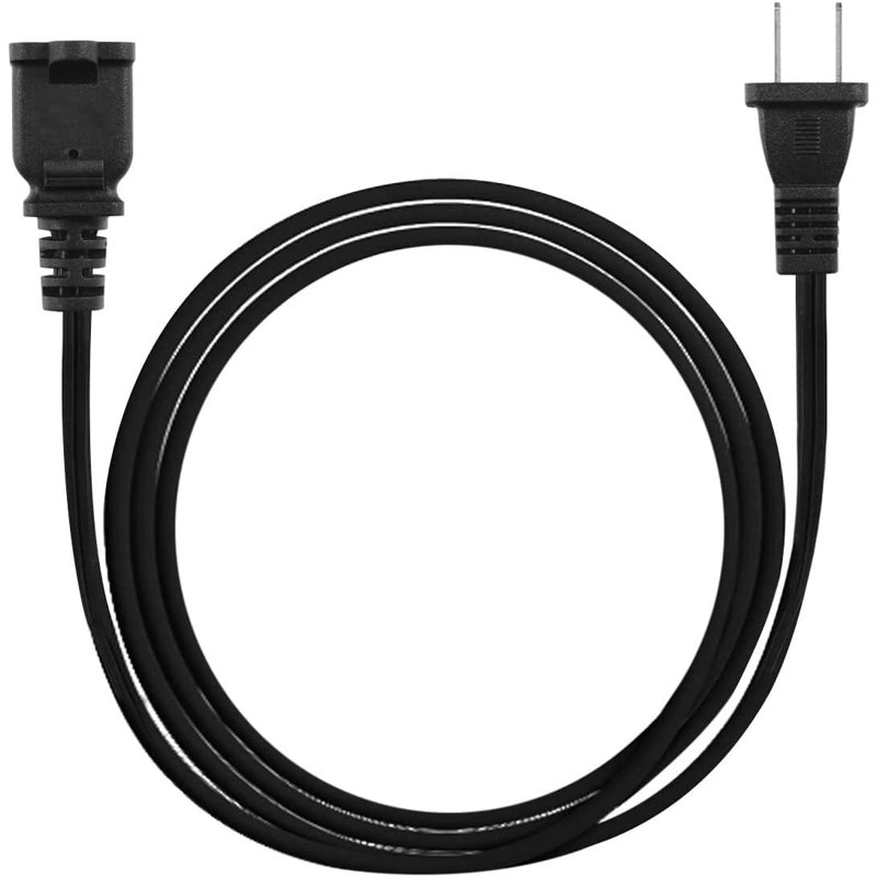 5 Core AC Power Cord 15 Ft US Polarized Male to Female 2 Prong Extension Cable EXC BLK 15FT, 15 ft