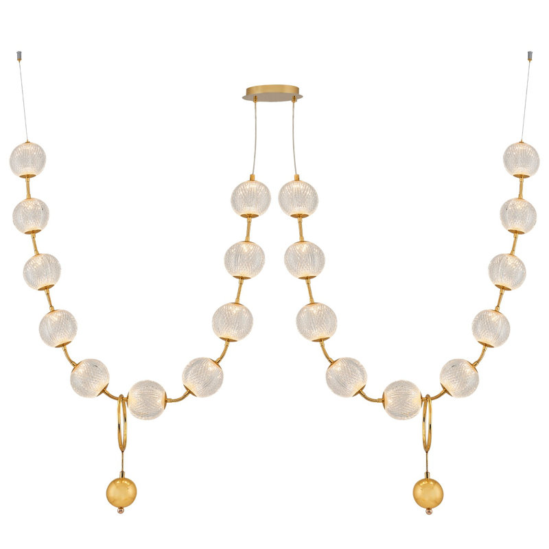 Élégant lustre doré de 5,9 po x 5,9 po x 4,7 po | Corps en métal durable avec capuchon en acrylique, 2 x 3 W DEL, 3 000 K, 6 000 lumens | Parfait pour la salle à manger, le salon ou le vestibule, superbe design moderne