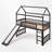 Twin Size Low Loft Bed With Slide-1225399311
