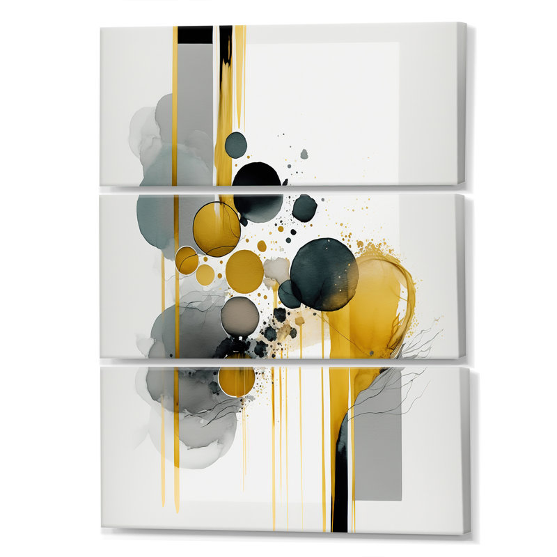 Lizhet, formes transitionnelles abstraites, noir III, 3 pièces