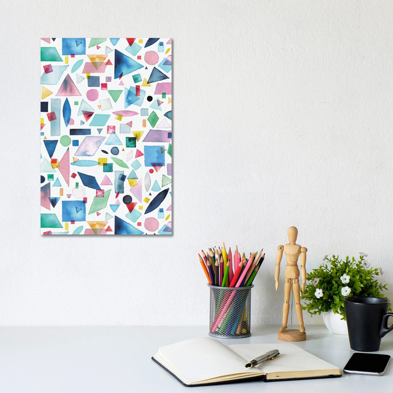 Geometric Pieces Multi by Ninola Design - Wrapped Canvas Gallery-Wrapped Canvas Giclée, 20.32 cm H x 30.48 cm W