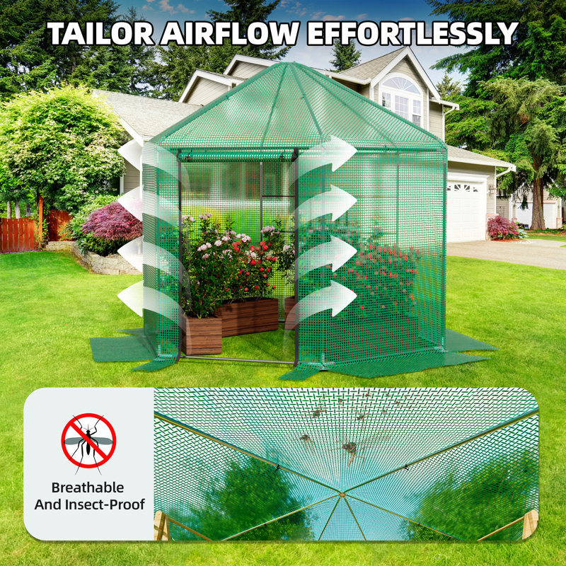 Heavy-duty Hexagonal Green House, 8.2" H x 9.4" W x 9.4" D