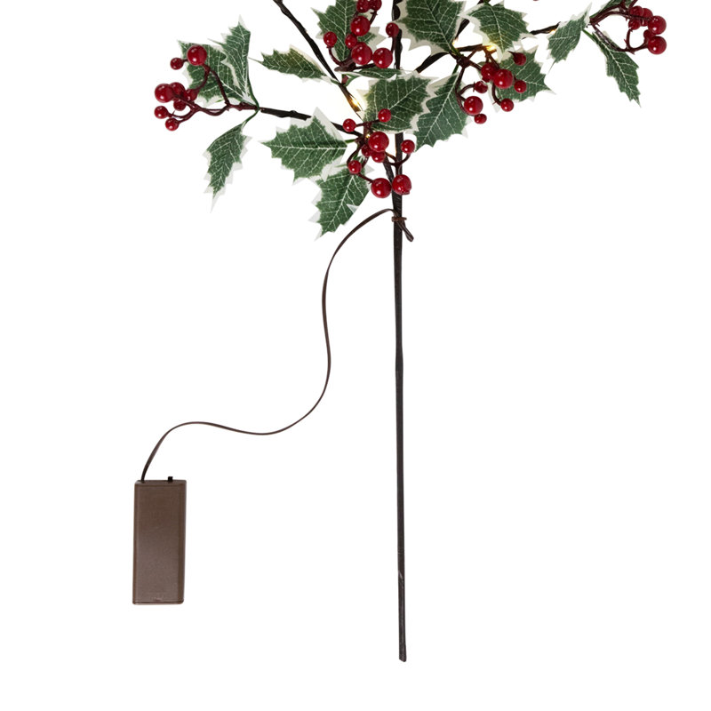 Faux Holly/Berry Branch