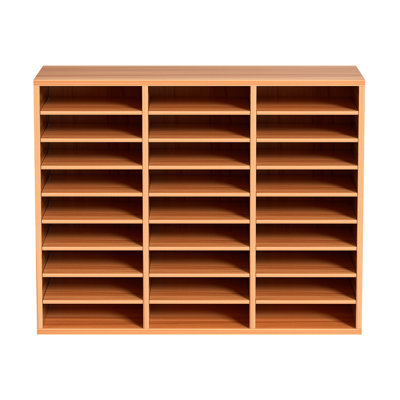 Organisateur de livres en bois à 27 compartiments avec tablettes réglables - Centre de courrier pour le bureau à domicile et le rangement scolaire