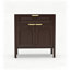 Meuble d'appoint, buffet de rangement autoportant avec tiroirs et placard à portes cintrées, console en bois pour salon/entrée