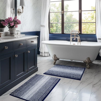 Gradient Striped Anti-Fatigue Quick Absorb Non-Slip Bath Mat