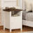 Farmhouse Nightstand Set Of 2, Rustic End Table With Open Shelf And Concealed Storage For Bedroom And Living Room