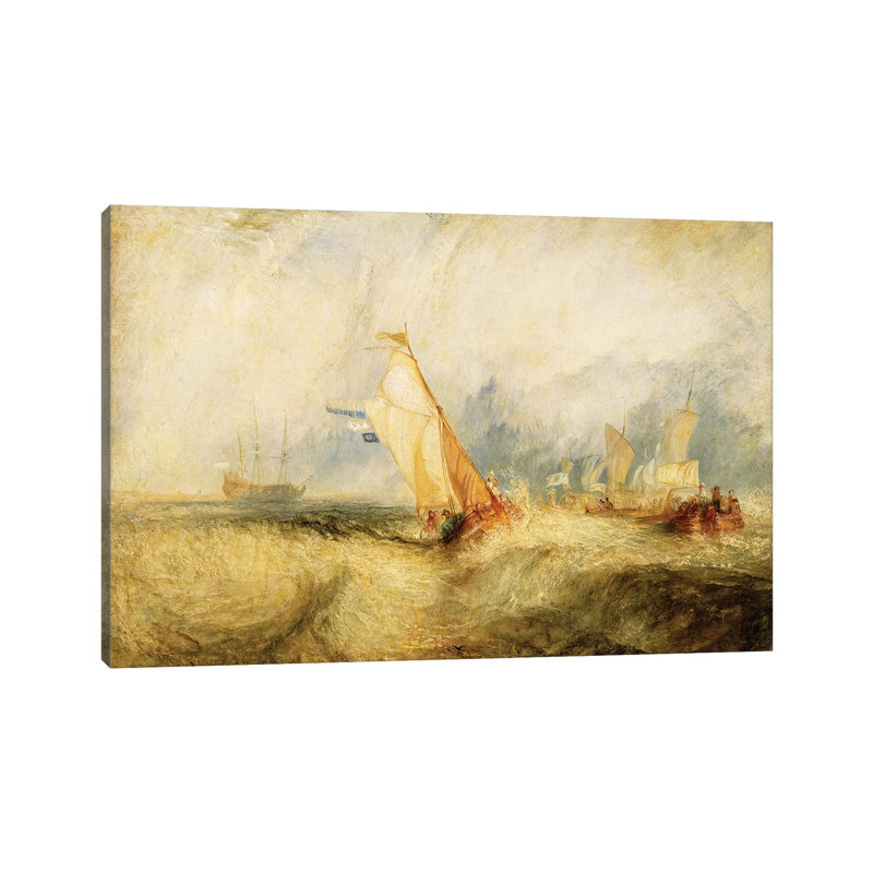 Van Tromp Going About To Please His Masters - Ships A Sea Getting A Good Wetting, 1844 by J.M.W. Turner - Wrapped Canvas Painting