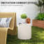 Table d'appoint ronde à finition nordique de style nordique avec repose-pieds réglables pour une utilisation intérieure et extérieure