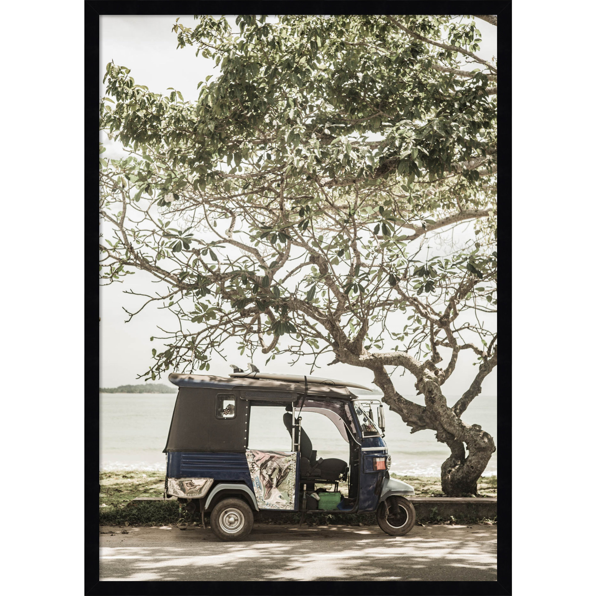 Tuk Tuk by Shot by Clint Wood Framed Wall Art Print, 33" H x 24" W, Black